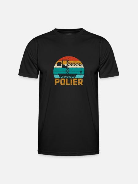 Polier Geschenkidee Baustelle Kran - Männer Funktions-T-Shirt - Schwarz