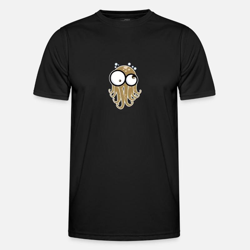 Octopus Gloo-Gloo - Männer Funktions-T-Shirt - Schwarz