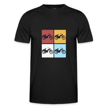 Moped Moped Moped Driver Moped Driver Mopeds Mokick - Men's Functional T-Shirt - black - Front - AI Model Male 178 dark (178cm)