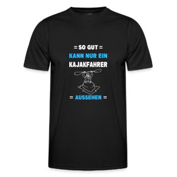 Kajak Wassersport Paddeln Kajakfahren Kajakfahrer - Männer Funktions-T-Shirt - Schwarz - Vorne - AI Model Male 178 dark (178cm)