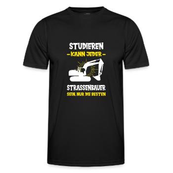 Straßenbau Strassenbauer Bauarbeiter Straßenbauer - Männer Funktions-T-Shirt - Schwarz - Vorne - AI Model Male 178 dark (178cm)