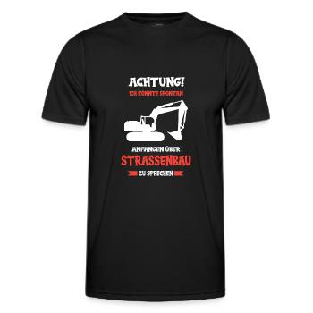 Straßenbau Strassenbauer Bauarbeiter Straßenbauer - Männer Funktions-T-Shirt - Schwarz - Vorne - AI Model Male 178 dark (178cm)