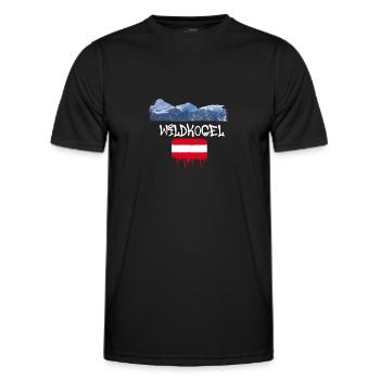 Wildkogel,mountain,mountains,austria,ski area,ski - Men's Functional T-Shirt - black - Front - AI Model Male 178 dark (178cm)
