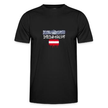 diedamskopf,mountain,mountains,austria,ski area,skiing - Men's Functional T-Shirt - black - Front - AI Model Male 178 dark (178cm)