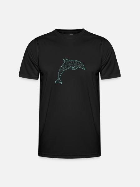 Delfin, Dolphin - Männer Funktions-T-Shirt - Schwarz