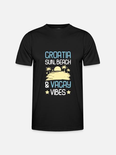 Croatia Summer Saying - Men's Functional T-Shirt - black