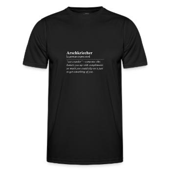 Ass Crawler Drôle Allemand Idiome - T-shirt sport Homme - noir - Devant - AI Model Male 178 dark (178cm)