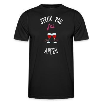 Ich kann keinen Aperitif haben - Männer Funktions-T-Shirt - Schwarz - Vorne - AI Model Male 178 dark (178cm)