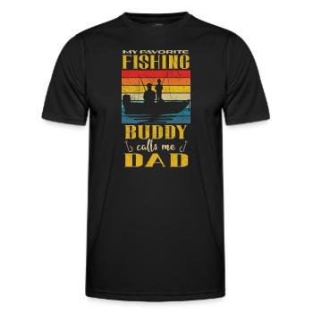 Angeln mon copain de pêche préféré m’appelle papa - T-shirt sport Homme - noir - Devant - AI Model Male 178 dark (178cm)