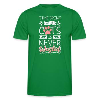 Chat Chat Ami Chat Maîtresse - T-shirt sport Homme - vert - Devant - AI Model Male 178 dark (178cm)