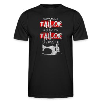 Clothing Hobby Handmade Sewing Machine - Men's Functional T-Shirt - black - Front - AI Model Male 178 dark (178cm)