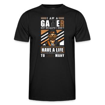PC Gamer Nerd Geek League - Men's Functional T-Shirt - black - Front - AI Model Male 178 dark (178cm)