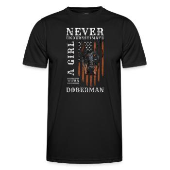 Dobermann Hundebesitzer Diensthunde Hundeliebe - Männer Funktions-T-Shirt - Schwarz - Vorne - AI Model Male 178 dark (178cm)