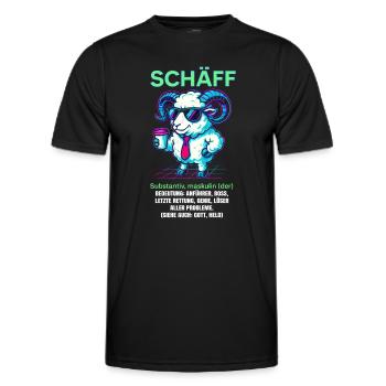 Schaf Spruch Schäff Lustig Geschenkidee Schafe - Männer Funktions-T-Shirt - Schwarz - Vorne - AI Model Male 178 dark (178cm)