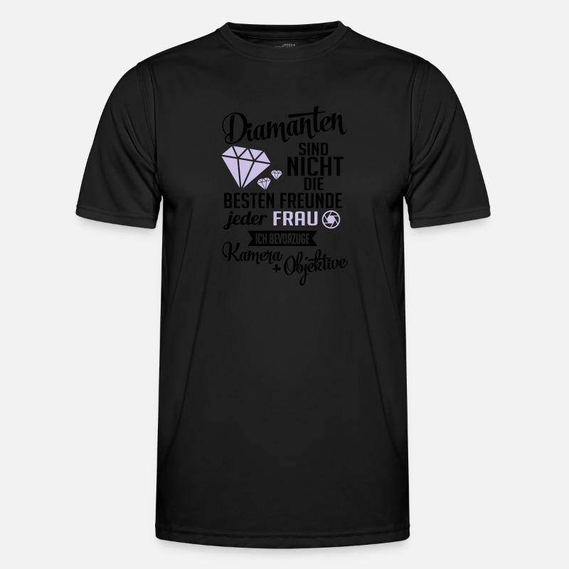 Fotografin: Diamanten? ich will Kamera & Objektive Männer Funktions-T-Shirt