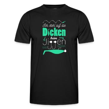Angler & Fischer Designs - Männer Funktions-T-Shirt - Schwarz - Vorne - AI Model Male 178 dark (178cm)