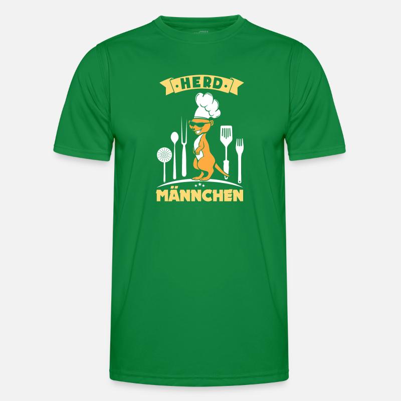 Erdmännchen als Koch und Herdmännchen Männer Funktions-T-Shirt