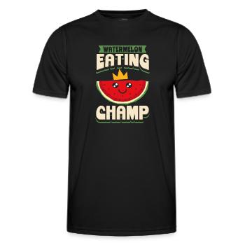 Watermelon Eating Champ - Männer Funktions-T-Shirt - Schwarz - Vorne - AI Model Male 178 dark (178cm)