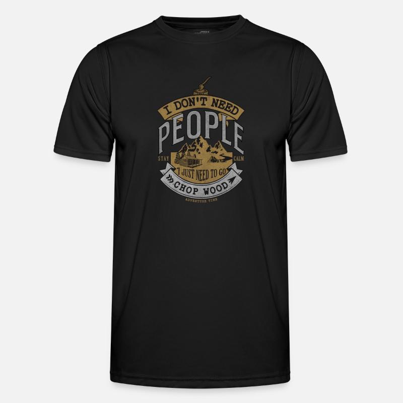 Holz Hacken -Lustiger Spruch - Geschenk - Männer Funktions-T-Shirt - Schwarz