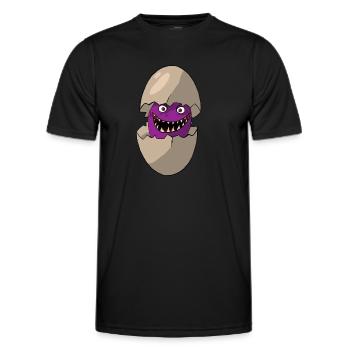 Monstre de la créature comique Egg 1.0 - T-shirt sport Homme - noir - Devant - AI Model Male 178 dark (178cm)