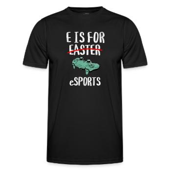 E stands for eSports - Happy Easter - Men's Functional T-Shirt - black - Front - AI Model Male 178 dark (178cm)
