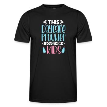 This Daycare Provider Loves Her Kids - Daycare - Men's Functional T-Shirt - black - Front - AI Model Male 178 dark (178cm)