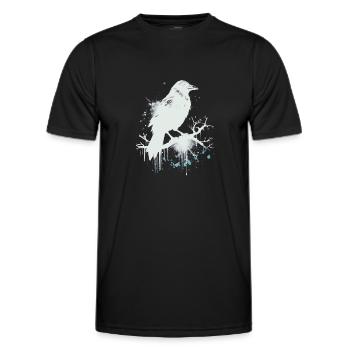 Weißer Rabe, Krähe als Ink Skizze - Männer Funktions-T-Shirt - Schwarz - Vorne - AI Model Male 178 dark (178cm)