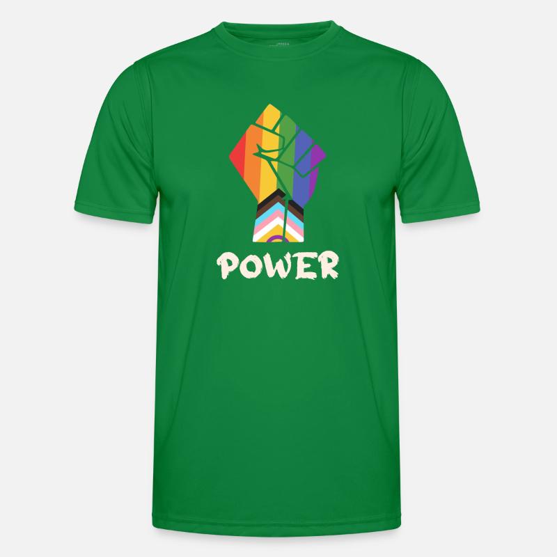 Pride Progress Power Pride Faust für Equality Männer Funktions-T-Shirt