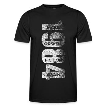 1984 - Refaire Orwell fiction - T-shirt sport Homme - noir - Devant - AI Model Male 178 dark (178cm)
