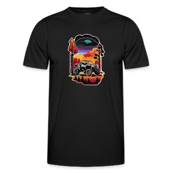 quad et tout terrain - T-shirt sport Homme - noir - Devant - AI Model Male 178 dark (178cm)