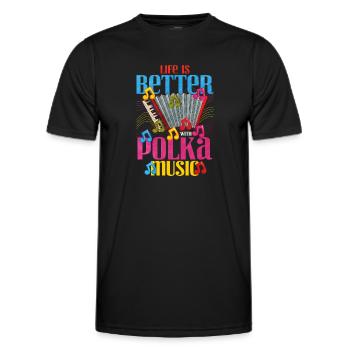 Accordéon Polka musique cadeau - T-shirt sport Homme - noir - Devant - AI Model Male 178 dark (178cm)