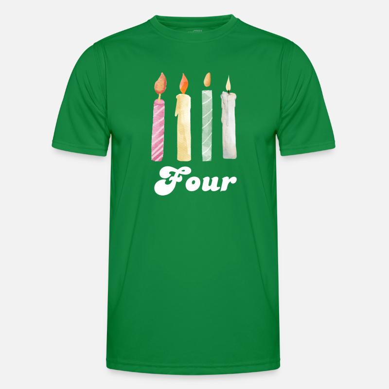 4e anniversaire bougie T-shirt sport Homme