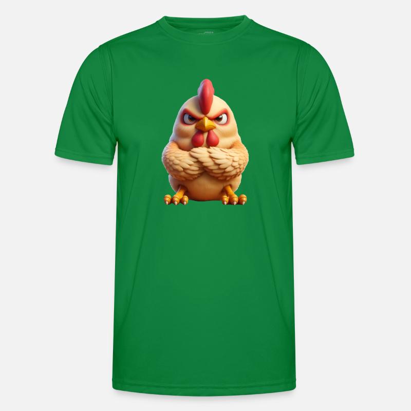 Hahn grimmig 2 Männer Funktions-T-Shirt