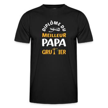 Diplôme du meilleur papa grutier t-shirt métier - T-shirt sport Homme - noir - Devant - AI Model Male 178 dark (178cm)