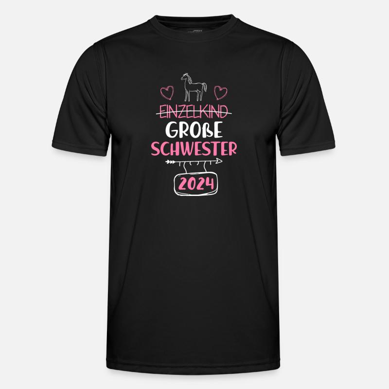 Ich werde Große Schwester 2024 - Männer Funktions-T-Shirt - Schwarz