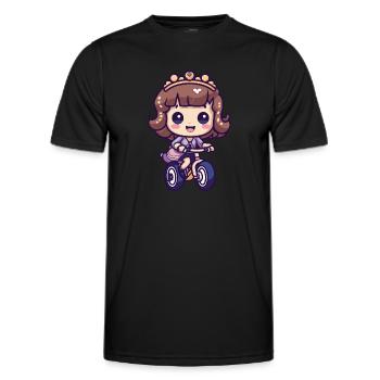 Fahrrad Mädchen Niedlich - Männer Funktions-T-Shirt - Schwarz - Vorne - AI Model Male 178 dark (178cm)