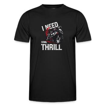 Freedom Trail : Âme de motard, cadeau - T-shirt sport Homme - noir - Devant - AI Model Male 178 dark (178cm)