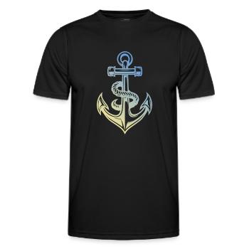 Anker - Männer Funktions-T-Shirt - Schwarz - Vorne - AI Model Male 178 dark (178cm)