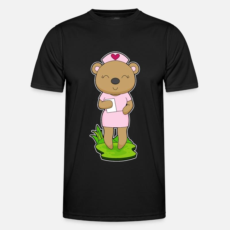 Bear Nurse Sticky Note - Men's Functional T-Shirt - black