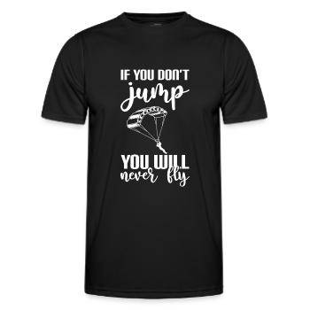 Skidiving Jumping Pilot - Men's Functional T-Shirt - black - Front - AI Model Male 178 dark (178cm)