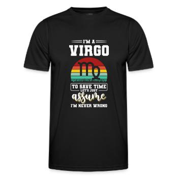 Horoskop Virgo Planet - Männer Funktions-T-Shirt - Schwarz - Vorne - AI Model Male 178 dark (178cm)