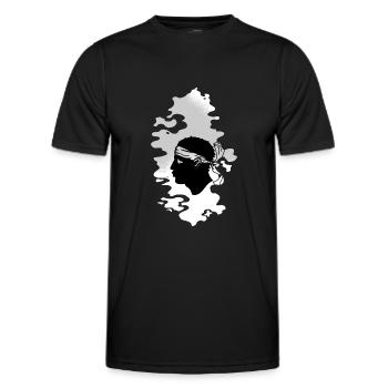Corsica Flag Corsica Flag Corsica Corsican - Men's Functional T-Shirt - black - Front - AI Model Male 178 dark (178cm)