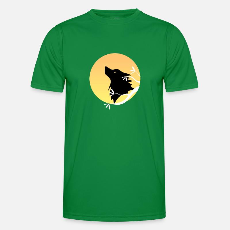 Wolf Silhouette Männer Funktions-T-Shirt