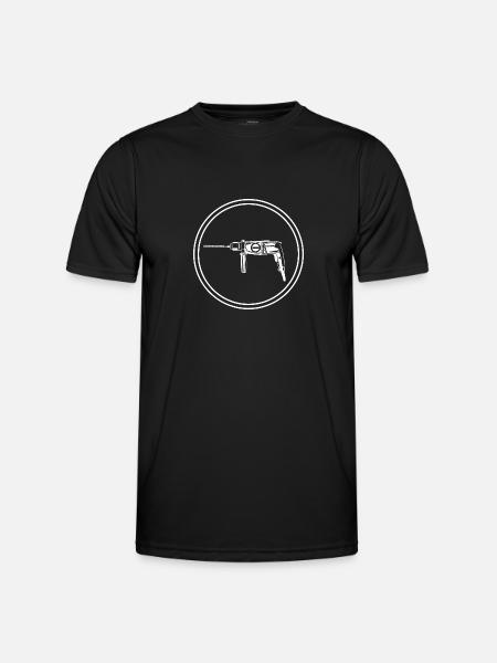 Electric Drill Icon Tool - Men's Functional T-Shirt - black