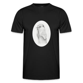 Otter Oval - Männer Funktions-T-Shirt - Schwarz - Vorne - AI Model Male 178 dark (178cm)