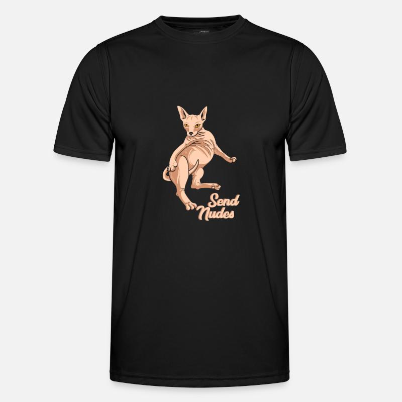 Sphynx Katze Send Nudes - Männer Funktions-T-Shirt - Schwarz
