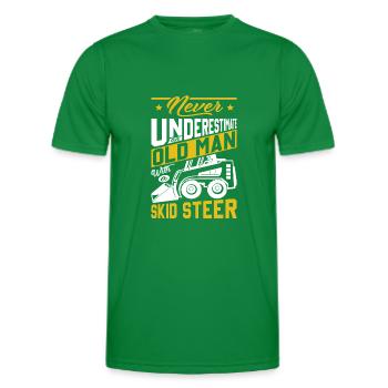 Funny Skid Steer Operator - Men's Functional T-Shirt - kelly green - Front - AI Model Male 178 dark (178cm)
