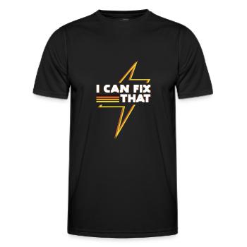Correction de cette drôle de tension d'électricien - T-shirt sport Homme - noir - Devant - AI Model Male 178 dark (178cm)