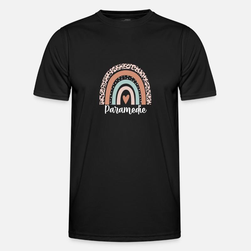 Paramedic Rainbow Leopard Funny Paramedic - Men's Functional T-Shirt - black