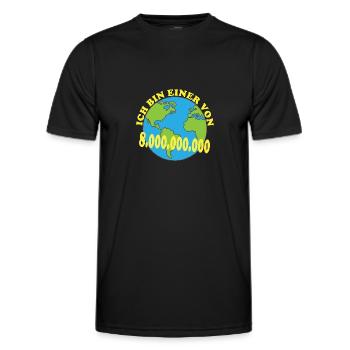 Ich bin einer von 8 000 000 000 Acht Milliarden - Männer Funktions-T-Shirt - Schwarz - Vorne - AI Model Male 178 dark (178cm)